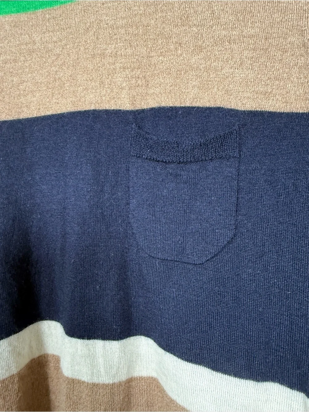 J. Crew Striped Merino Wool Crewneck Sweater, Size L